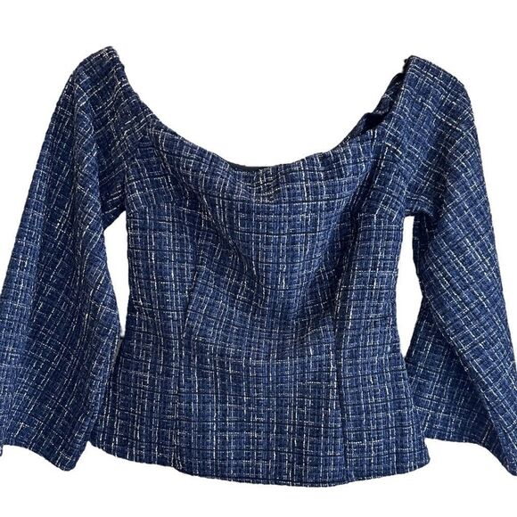 ZARA Top BLOGGER FAVORITE  Shirt Off Shoulder Blouse • NEW WITH TAGS • - Picture 12 of 15